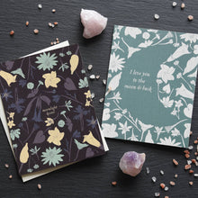 Load image into Gallery viewer, Love You to the Moon + Back Card: A2 Size : 4.25" x 5.5"
