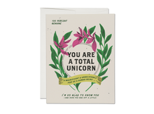 Load image into Gallery viewer, Total Unicorn friendship greeting card: Singles