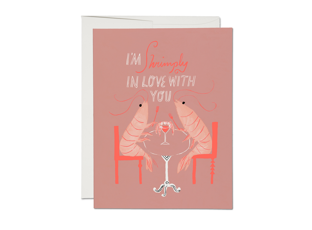 Shrimply love greeting card