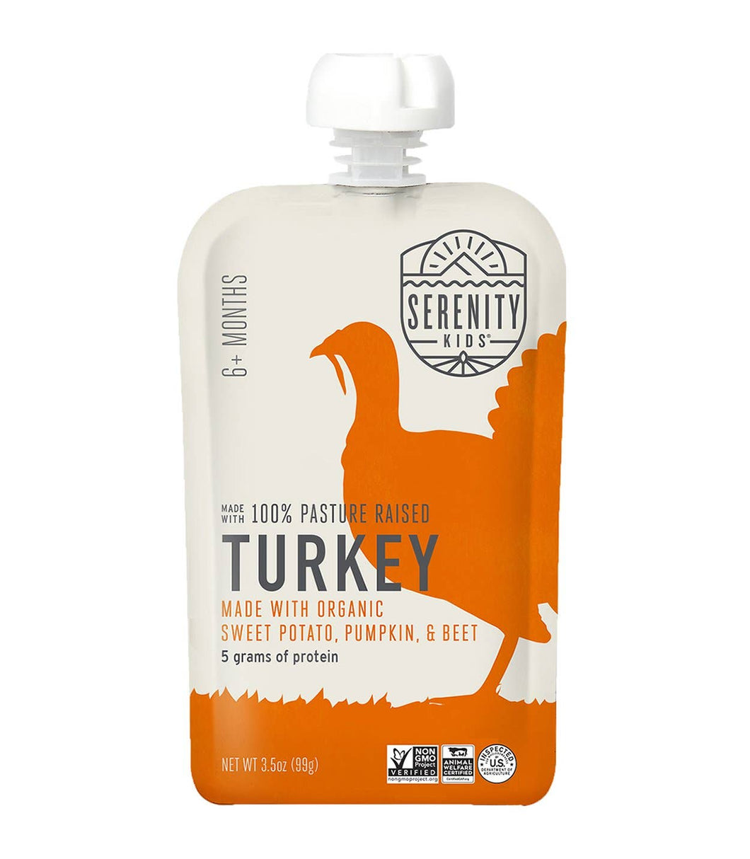 Pasture Raised Turkey Baby Food Pouch with Organic Sweet Potato, Pumpkin & Beets