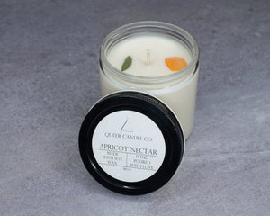 Apricot Nectar Candle: Clear Glass Jar: 8 oz