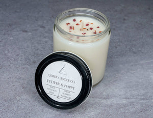 Vetiver & Poppy Candle: Clear Glass Jar